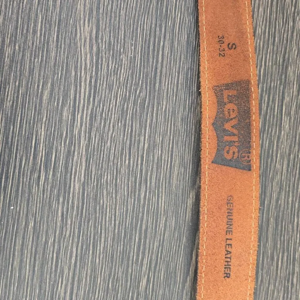 Levi's Genuine Tan Leather Belt, Distressed, Slvr Roller Buckle, EUC, S 30-32